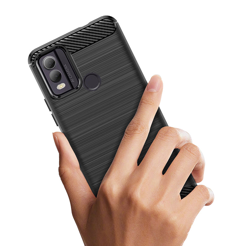 Carbon Case silikoninis dėklas, skirtas Nokia C22 - juodas -- Nokia c22