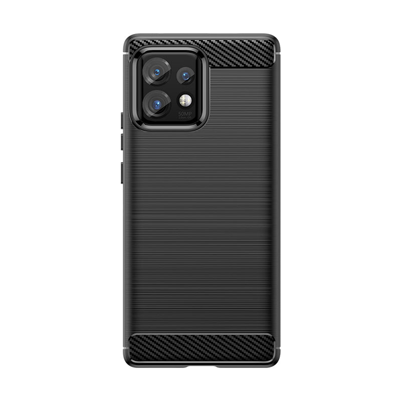 Carbon Case silikoninis dėklas, skirtas Motorola Edge 40 Pro - juodas -- Motorola Edge 40 Pro
