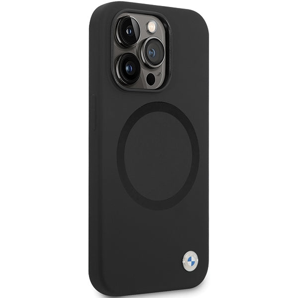 BMW MagSafe silikoninis dėklas iPhone 14 Pro – juodas