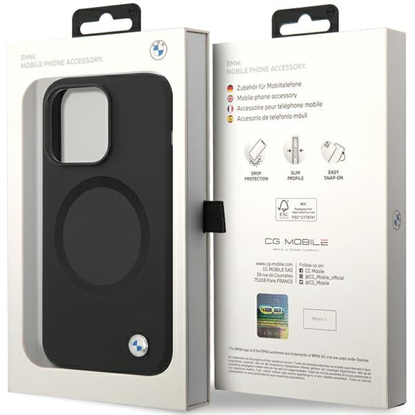 BMW MagSafe silikoninis dėklas iPhone 14 Pro – juodas