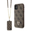 Guess dėklas iPhone 11/XR su dirželiu – rudas -- iPhone 11