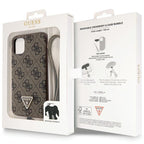 Guess dėklas iPhone 11/XR su dirželiu – rudas -- iPhone 11