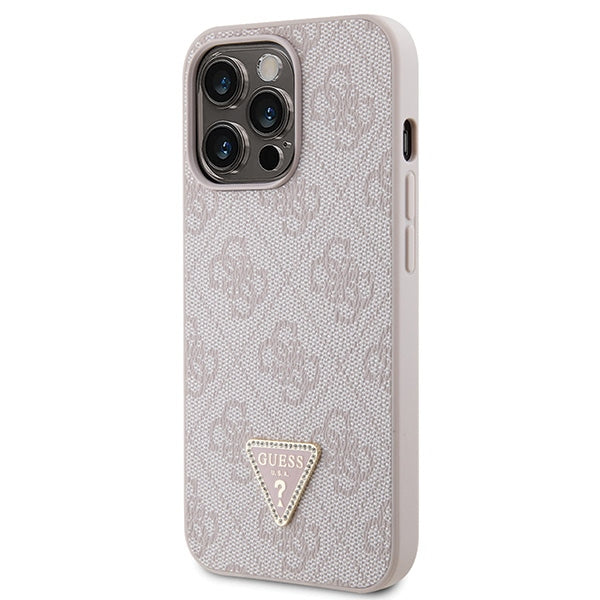 Guess dėklas iPhone 13/13 Pro – rožinis su dirželiu