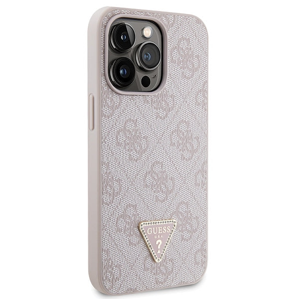Guess dėklas iPhone 13/13 Pro – rožinis su dirželiu