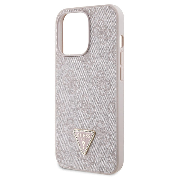 Guess dėklas iPhone 13/13 Pro – rožinis su dirželiu