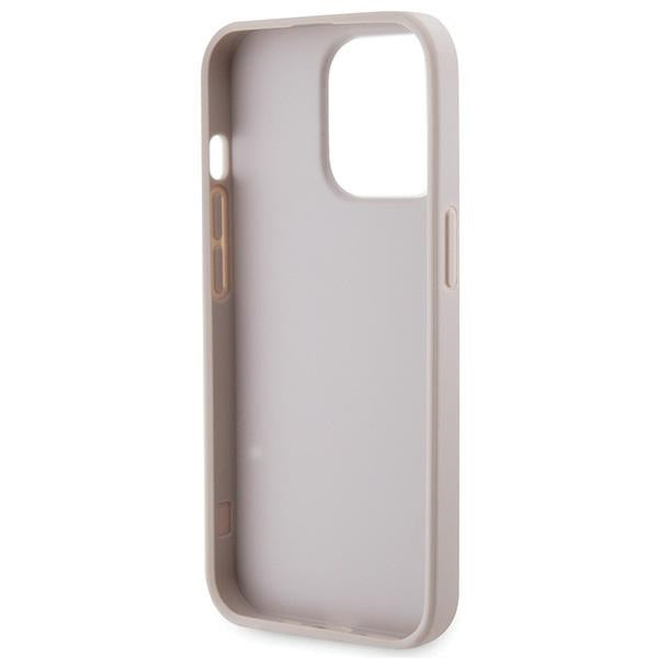 Guess dėklas iPhone 13/13 Pro – rožinis su dirželiu