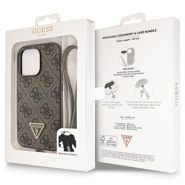 Guess Crossbody 4G dėklas iPhone 13/13 Pro – rudas -- iPhone 13 Pro