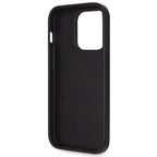 Guess dėklas iPhone 14 Pro – juodas su dirželiu
