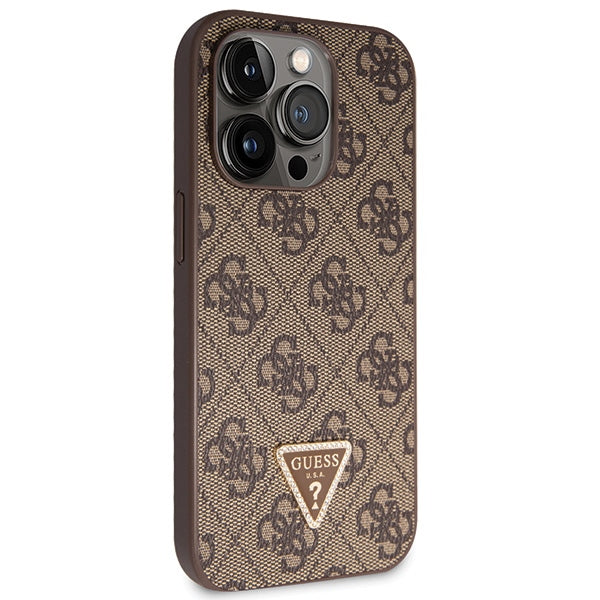 Guess Crossbody 4G dėklas iPhone 14 Pro – rudas
