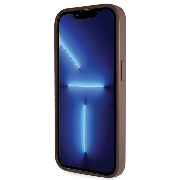 Guess Crossbody 4G dėklas iPhone 14 Pro – rudas