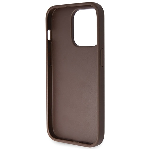 Guess Crossbody 4G dėklas iPhone 14 Pro – rudas