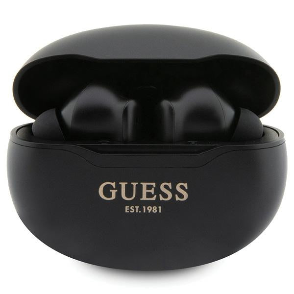 Guess GUTWST50EK TWS Bluetooth ausinės + prijungimo stotelė - juoda Classic EST