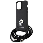 Karl Lagerfeld crossbody dėklas iPhone 14 Pro Max – juodas