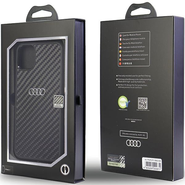 Audi Carbon Fiber dėklas iPhone 11/XR 6.1 – juodas -- iPhone 11