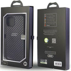 Audi Carbon Fiber dėklas iPhone 14 6.1 – juodas -- iPhone 14