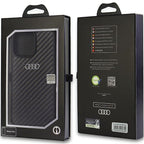 Audi Carbon Fiber dėklas iPhone 14 Pro – juodas