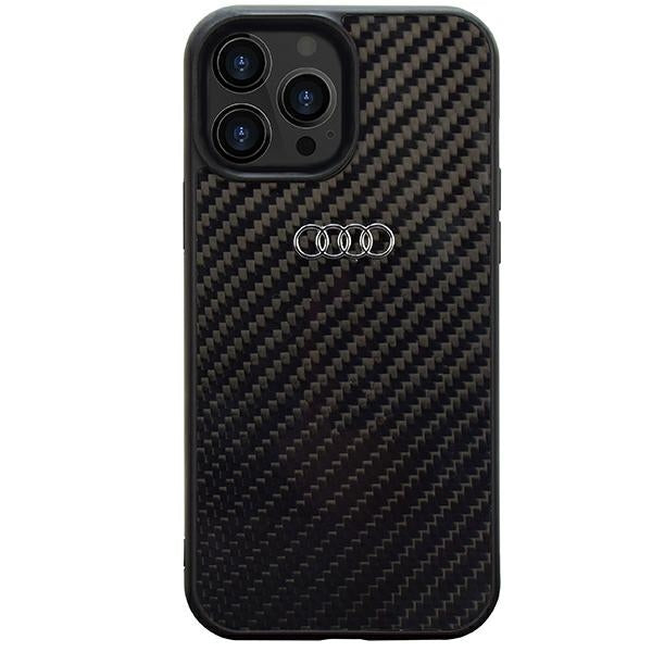 Audi Carbon Fiber dėklas iPhone 14 Pro Max – juodas
