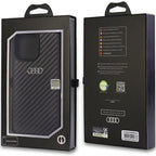 Audi Carbon Fiber dėklas iPhone 14 Pro Max – juodas
