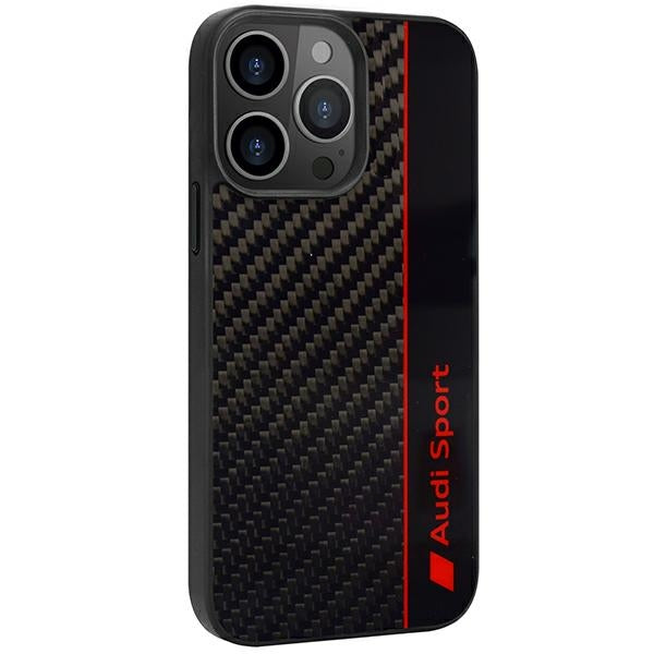Audi Carbon Fiber Stripe dėklas iPhone 13 Pro/13 – juodas
