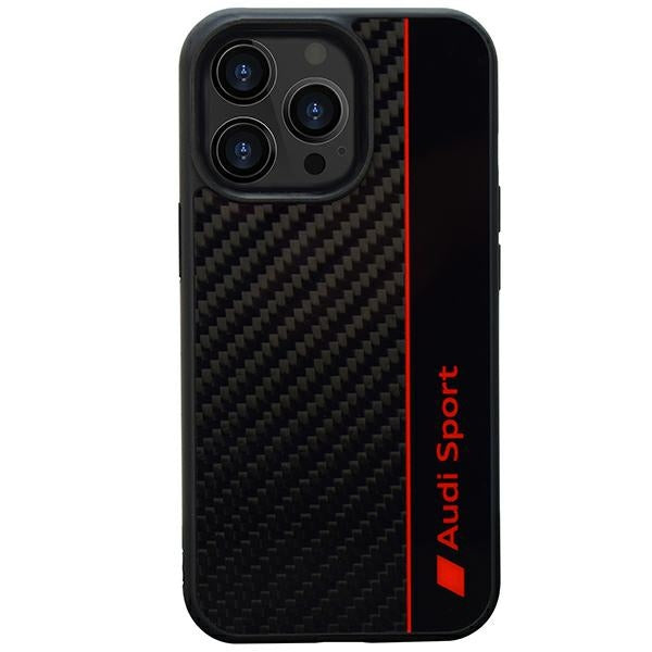 Audi Carbon Fiber Stripe dėklas iPhone 13 Pro Max – juodas
