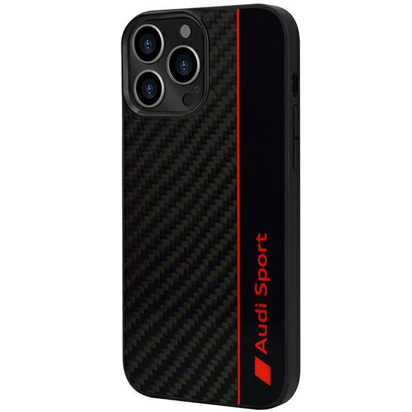 Audi Carbon Fiber Stripe dėklas iPhone 13 Pro Max – juodas