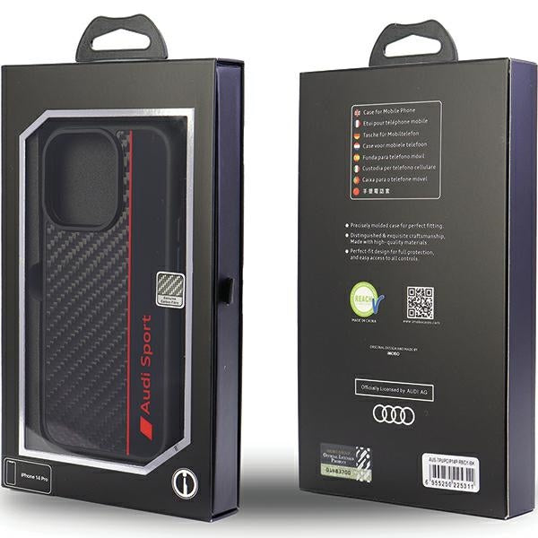 Audi anglies rašto dėklas iPhone 14 Pro – juodas