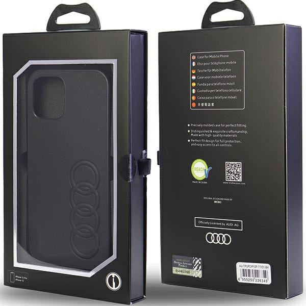 Audi dėklas iPhone 12 / 12 Pro – juodas (eko oda) -- iPhone 12