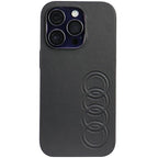 Audi Synthetic Leather dėklas iPhone 14 Pro – juodas