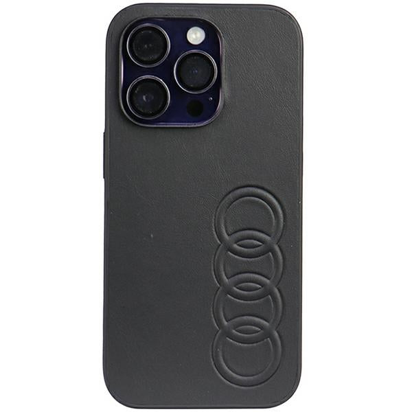 Audi Synthetic Leather dėklas iPhone 14 Pro – juodas