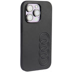 Audi Synthetic Leather dėklas iPhone 14 Pro – juodas