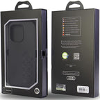 Audi Synthetic Leather dėklas iPhone 14 Pro – juodas