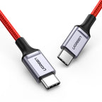 Ugreen US294 USB-C - USB-C 3A 480Mb/s kabelis 1m - raudonas -- Cell phone cables