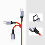 Ugreen US294 USB-C - USB-C 3A 480Mb/s kabelis 1m - raudonas -- Cell phone cables