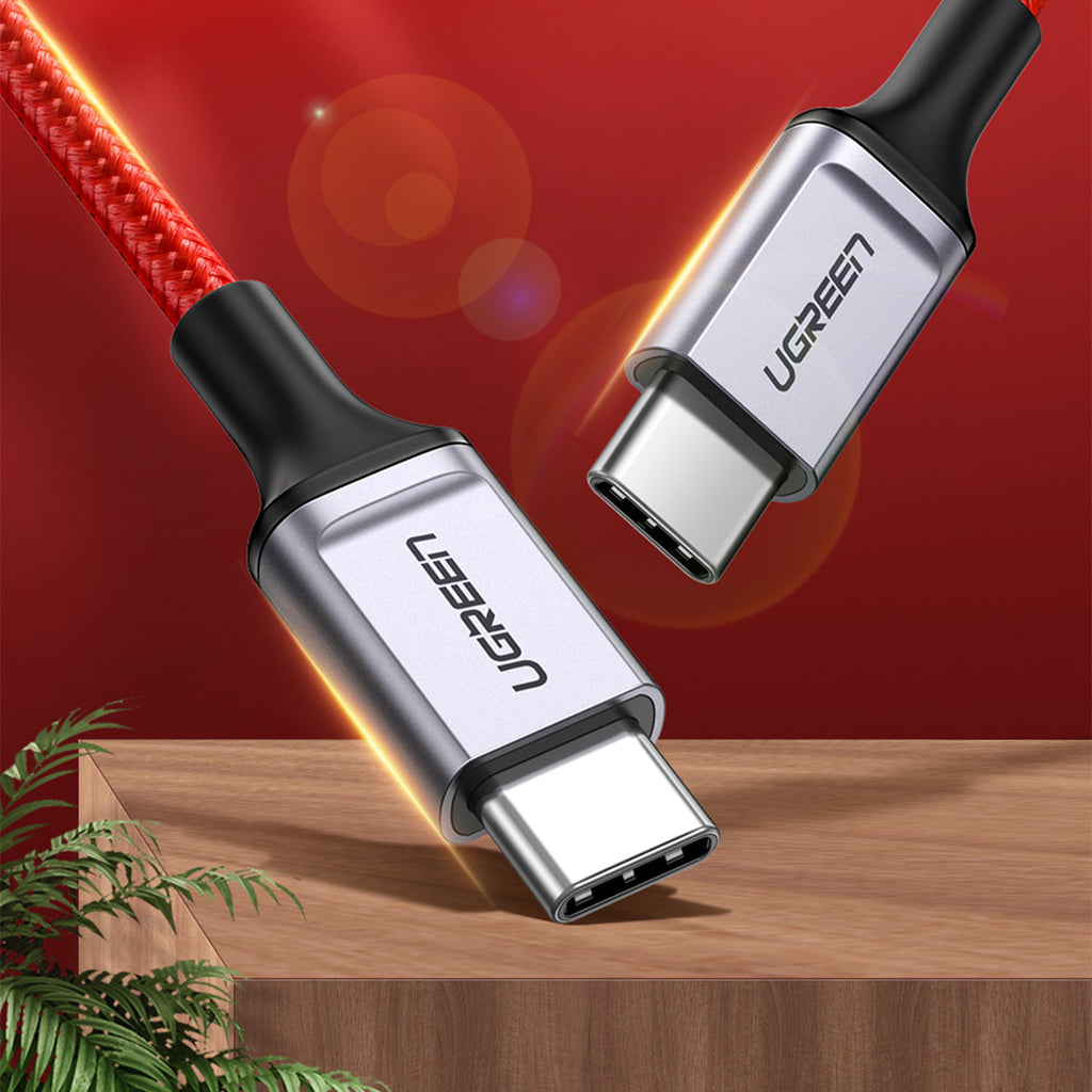 Ugreen US294 USB-C - USB-C 3A 480Mb/s kabelis 1m - raudonas -- Cell phone cables