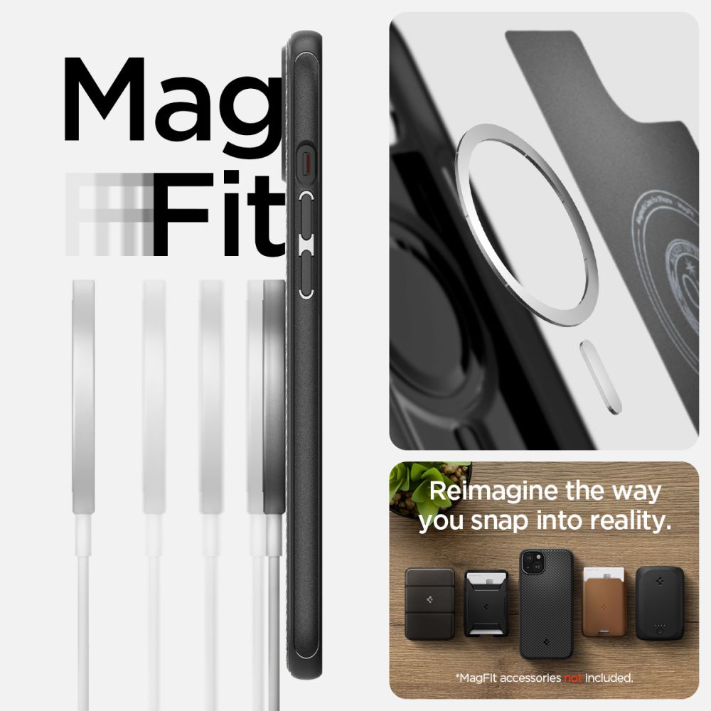 Spigen Mag Armor MagSafe iPhone 15 dėklas – matinis juodas -- iPhone 15