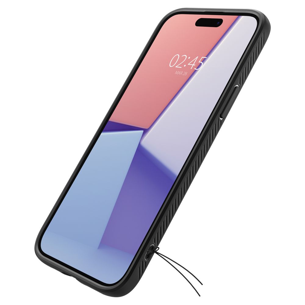 Spigen Liquid Air dėklas iPhone 15 – matinis juodas