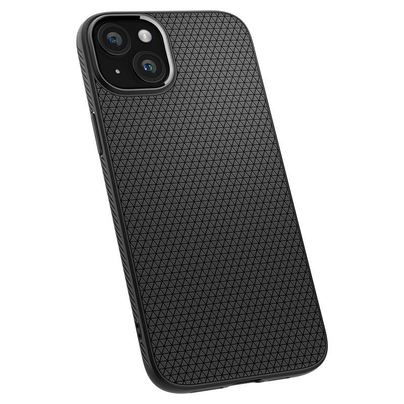 Spigen Liquid Air dėklas iPhone 15 – matinis juodas