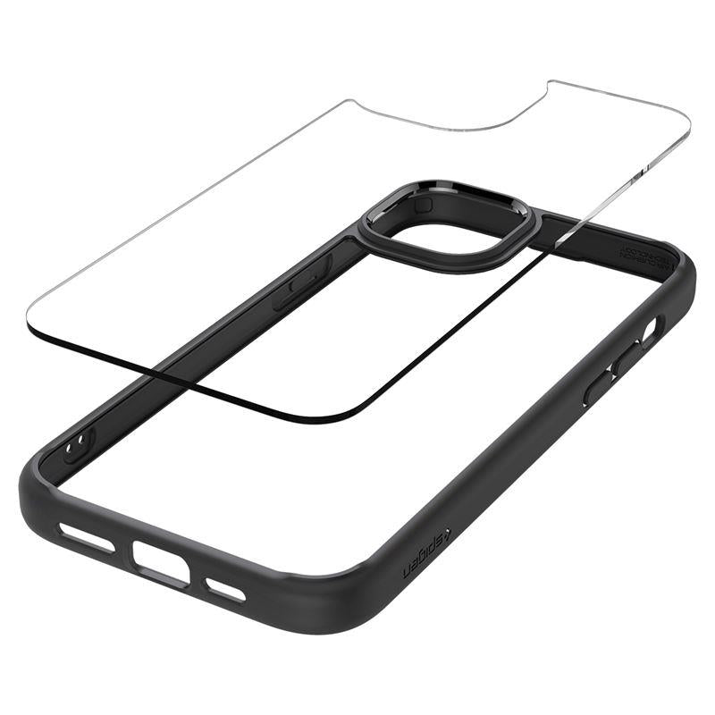 Spigen Crystal Hybrid dėklas iPhone 15 Plus – skaidrus/juodas