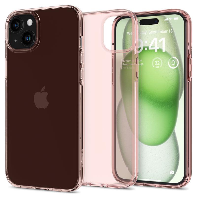 Spigen Crystal Flex dėklas iPhone 15 Plus – rožinis/skaidrus