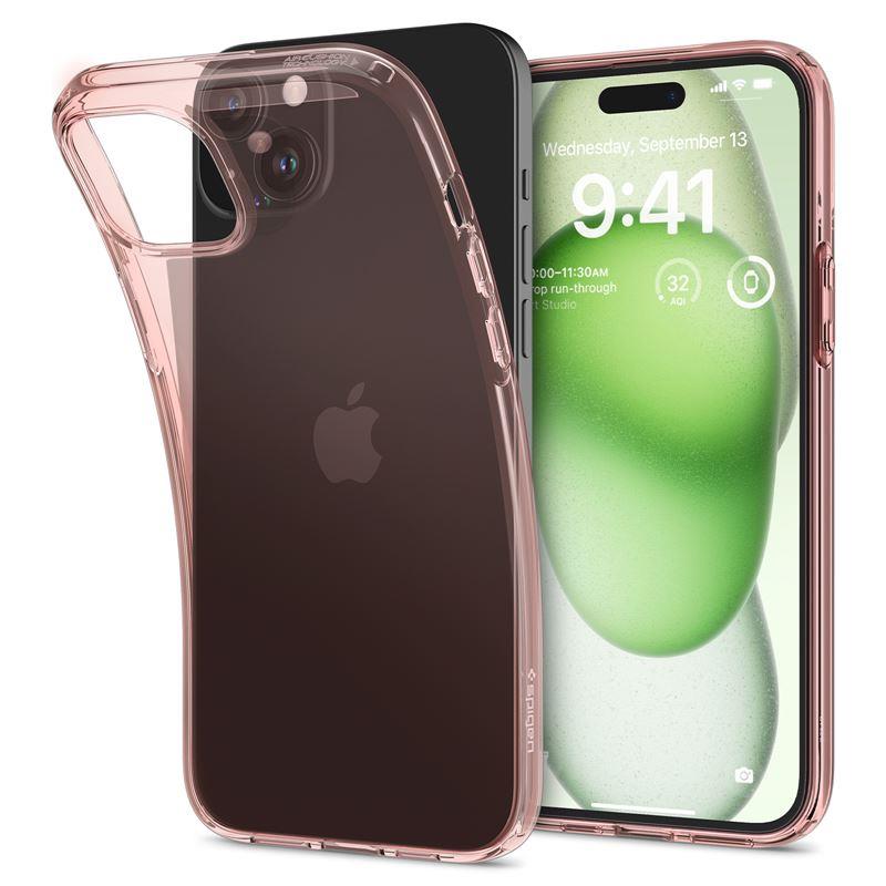 Spigen Crystal Flex dėklas iPhone 15 Plus – rožinis/skaidrus