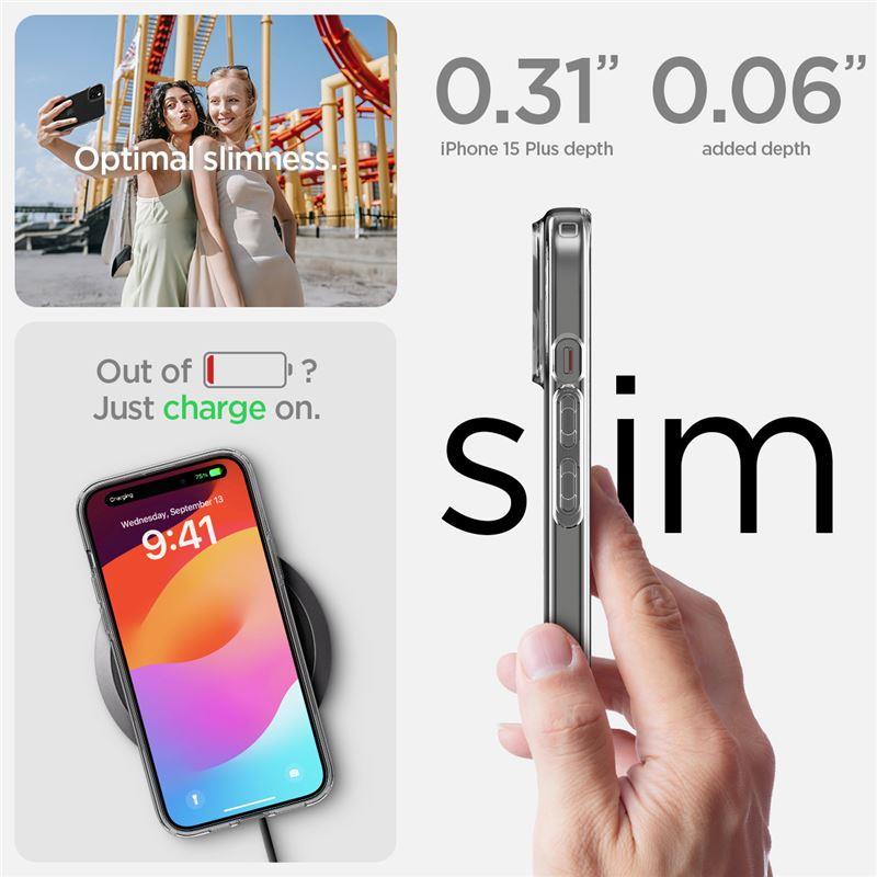 Spigen Crystal Flex dėklas iPhone 15 Plus – skaidrus