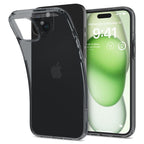 Spigen Crystal Flex dėklas iPhone 15 Plus – pilkai skaidrus