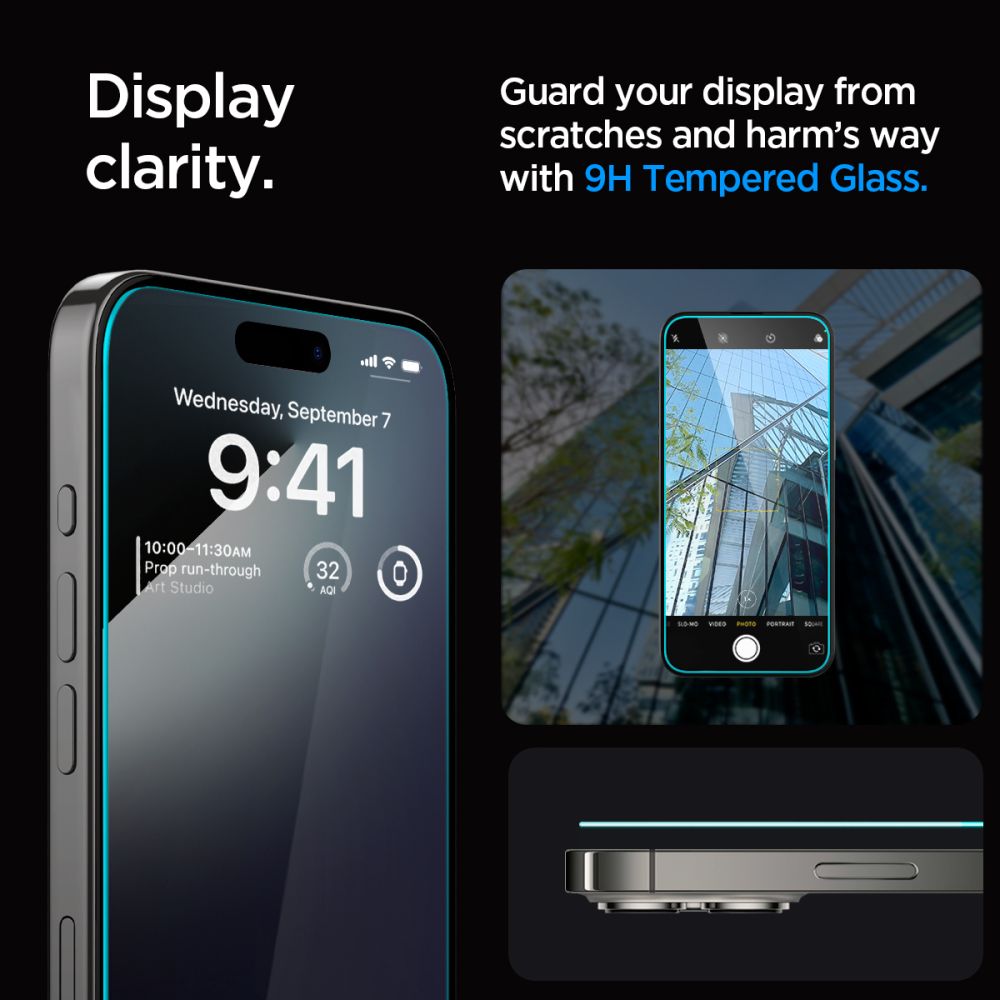 Spigen Glas.TR EZ Fit grūdintas stiklas iPhone 15 Pro (2 vnt.)