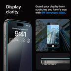 Spigen Glas.TR EZ Fit grūdintas stiklas iPhone 15 Pro (2 vnt.)