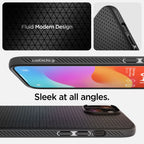 Spigen Liquid Air dėklas iPhone 15 Plus – juodas