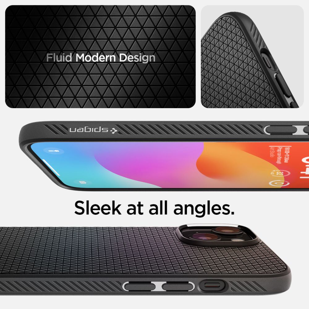 Spigen Liquid Air dėklas iPhone 15 Plus – juodas