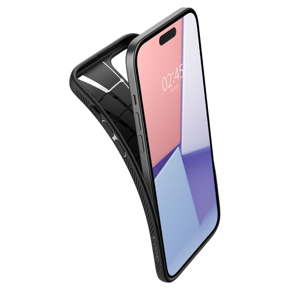 Spigen Liquid Air dėklas iPhone 15 Plus – juodas