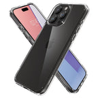 Skaidrus Spigen Crystal Hybrid dėklas iPhone 15 Pro