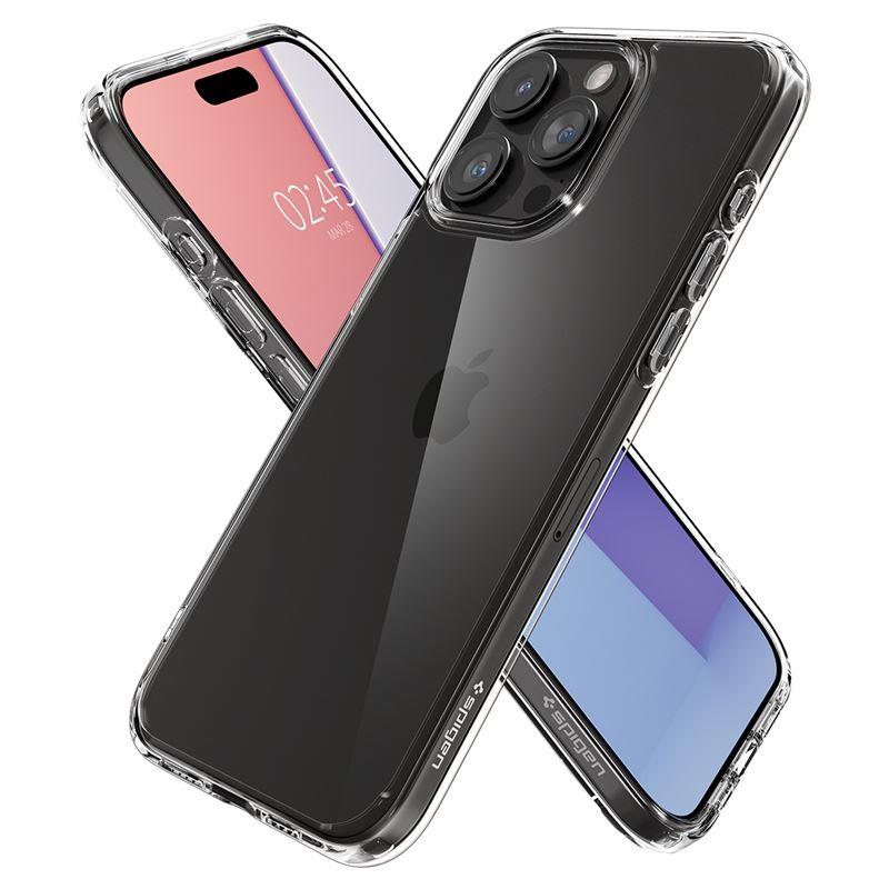 Skaidrus Spigen Crystal Hybrid dėklas iPhone 15 Pro