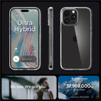 Skaidrus Spigen Crystal Hybrid dėklas iPhone 15 Pro